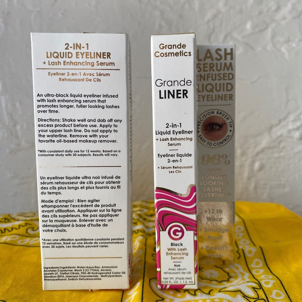 two Grande 2-in-1 Eyeliner Liquide, Black with Lash Enhancing Serum